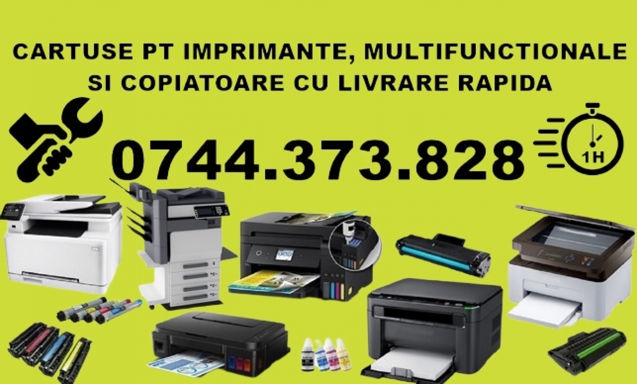 Cartuse imprimante si copiatoare 0744373828 Hp, Samsung, Xerox, Lexmar