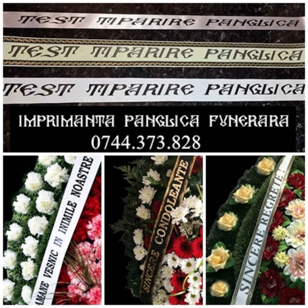 Imprimanta scriere panglica funerara. Imprimanta inscriptionare pangli