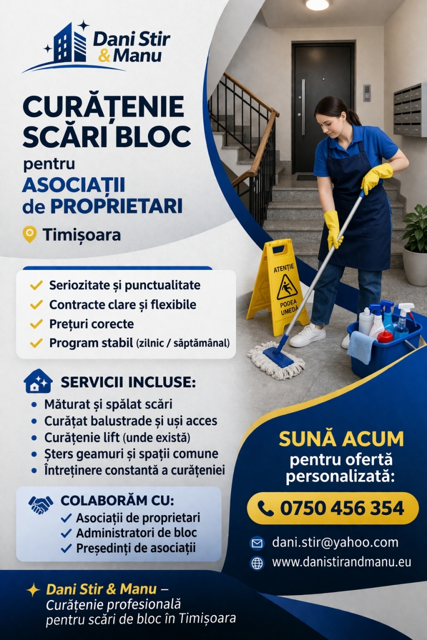 Servicii De Curatenie in Asociatii de Propietari