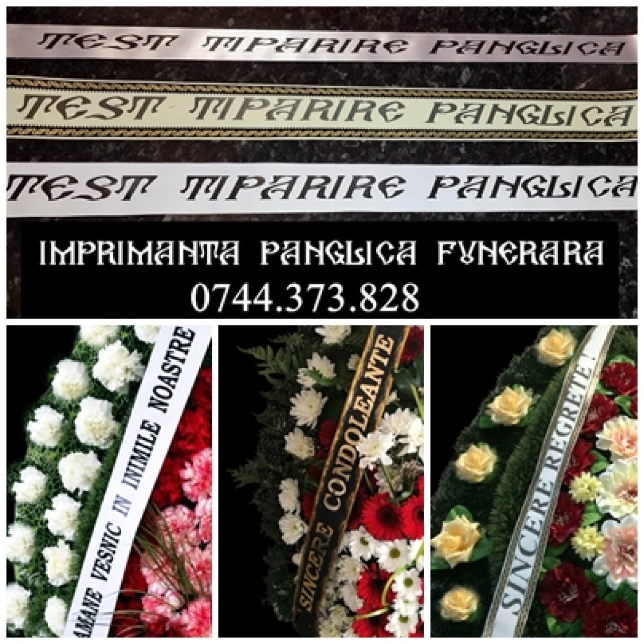 Aparat scris banda funerara                                           