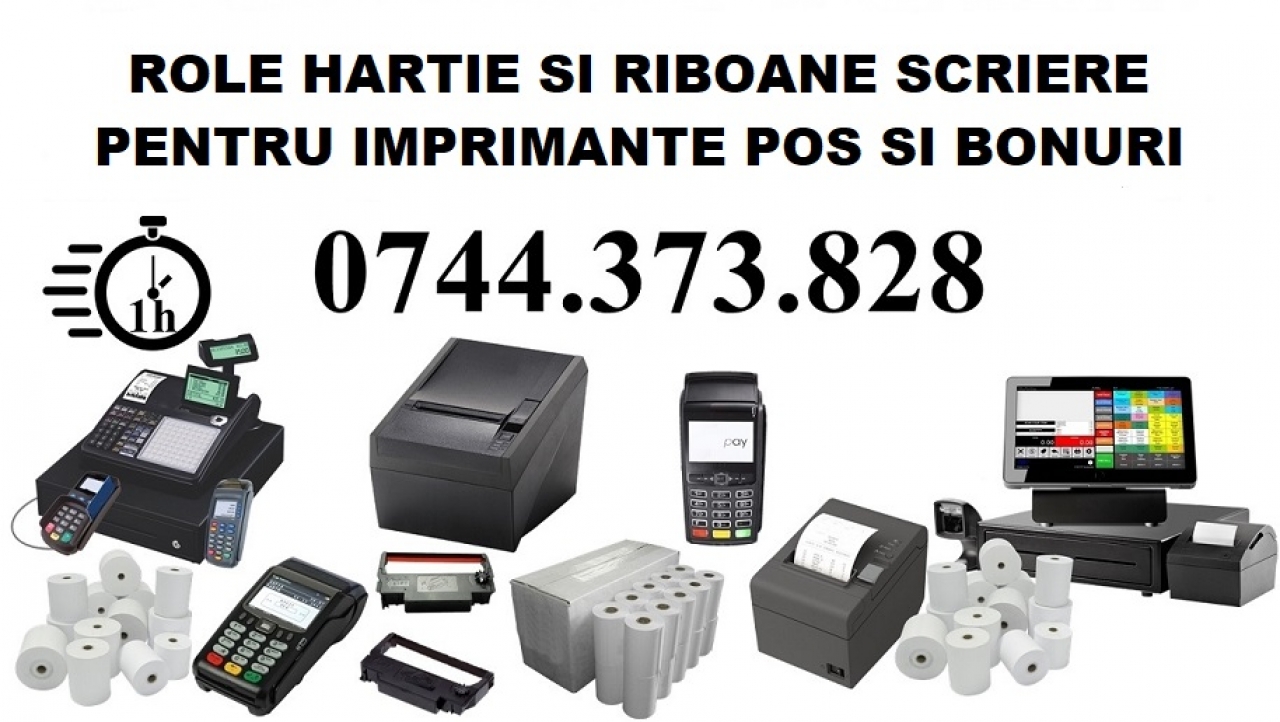 Role de hartie termica pentru bonuri sau pos-uri, dispositive de impri