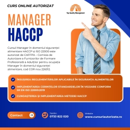 Curs online Manager HACCP și ISO 22000