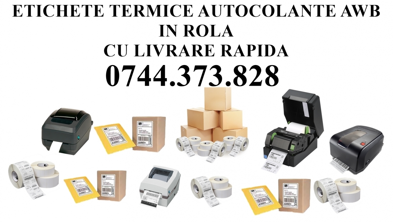 Rola etichete AWB autocolante colete, etichetare paleti, eticheta logi