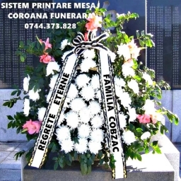Imprimanta personalizare panglica coroana funerara - imaginea 2