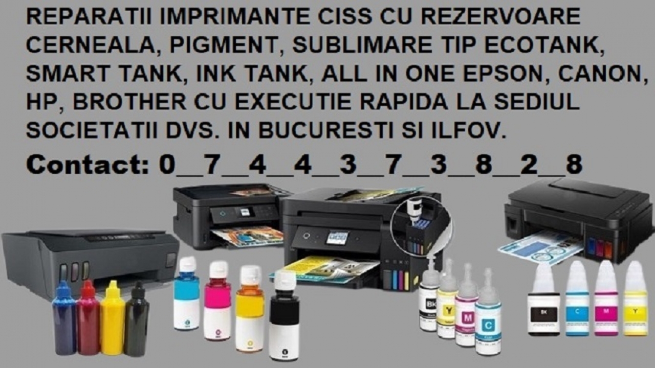 Intervenim prompt pentru reparatii imprimante cu rezervoare ink in Buc